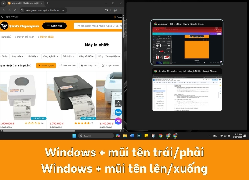 cách chia đôi màn hình máy tính