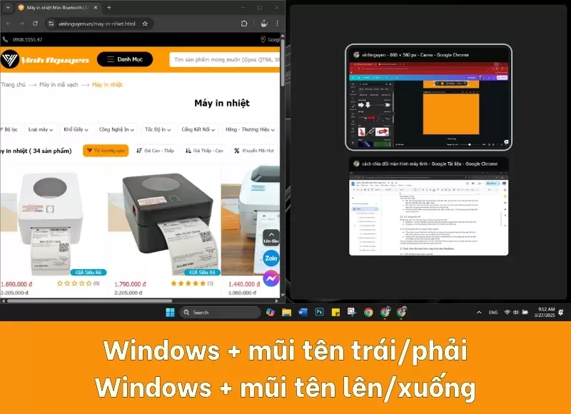 cách chia đôi màn hình máy tính