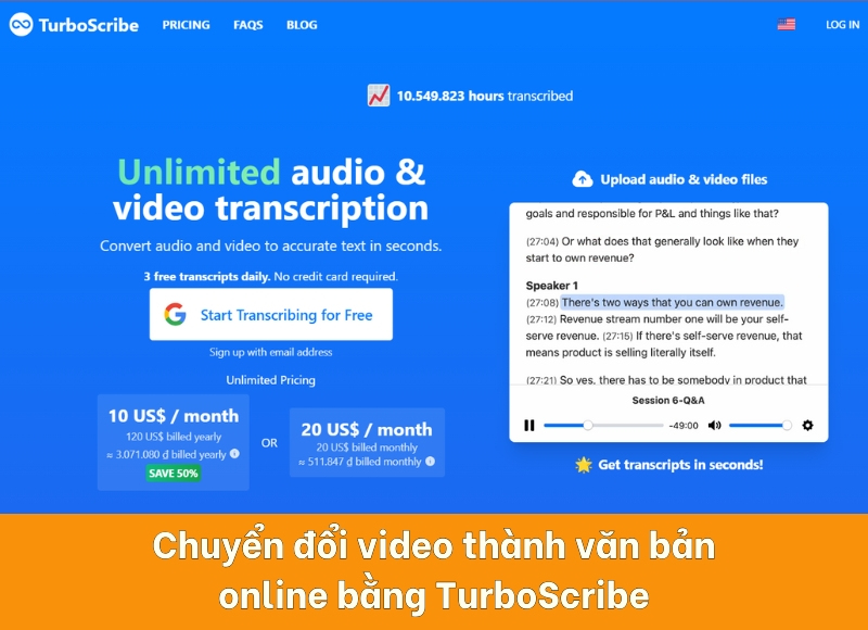 cách chuyển đổi video thành văn bản online