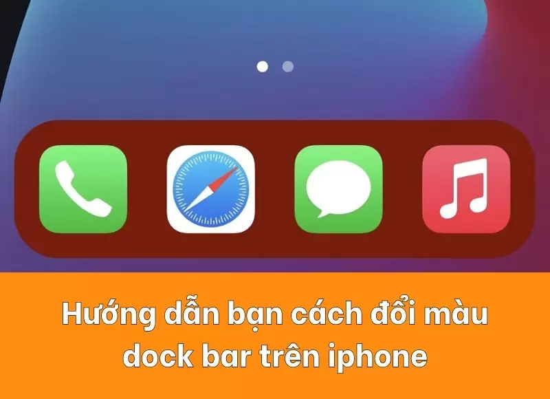 đổi màu dock bar trên iphone