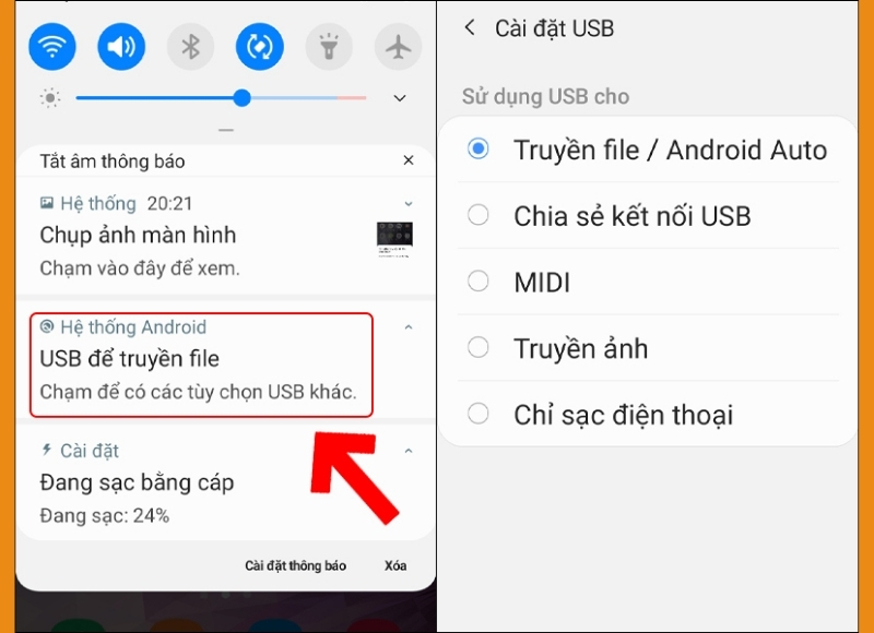 hướng dẫn kết nối samsung với máy tính