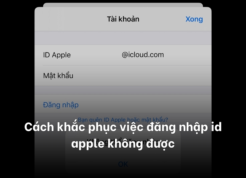 đăng nhập id apple không được