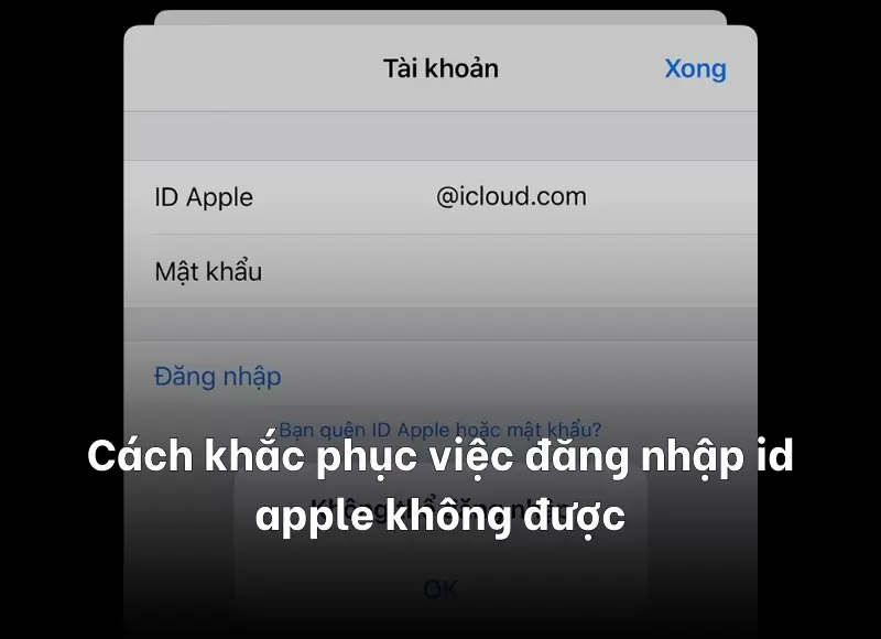 đăng nhập id apple không được