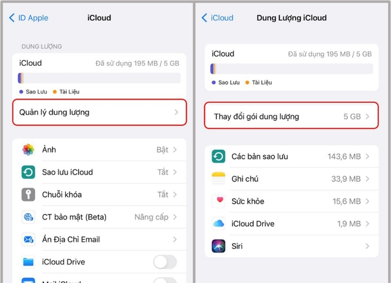 Cách mua thêm iCloud trên iPhone 