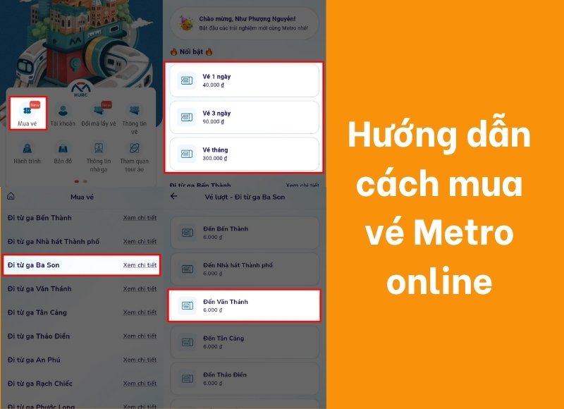 cách mua vé Metro online
