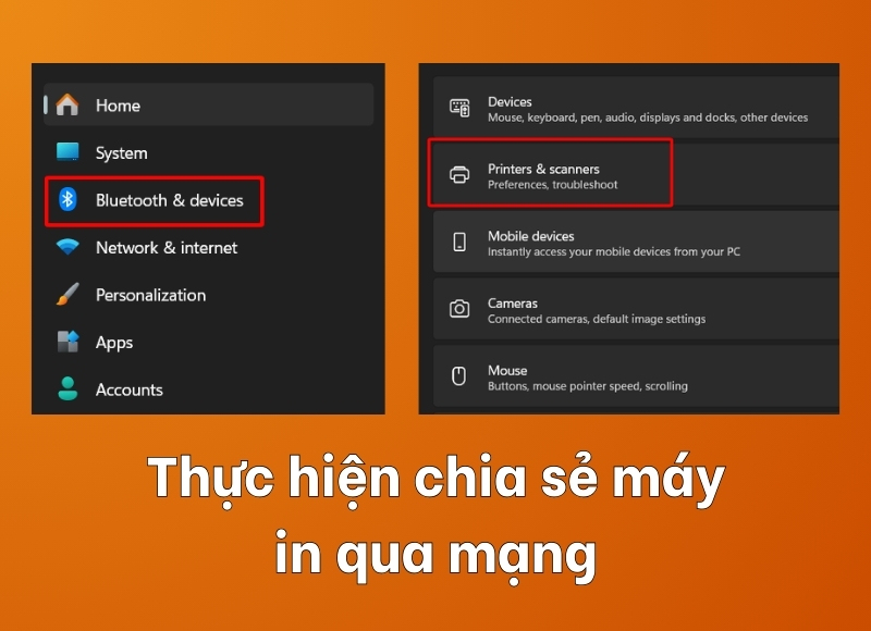 cách share máy in win 11