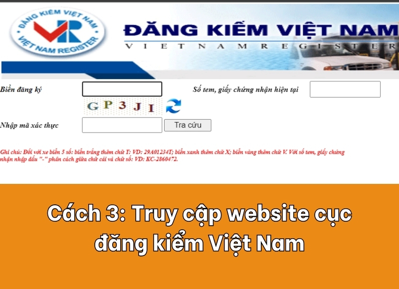 cách tra cứu phạt nguội online tại website Đăng kiểm Việt Nam