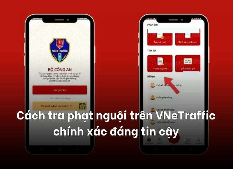 cách tra phạt nguội trên VNeTraffic