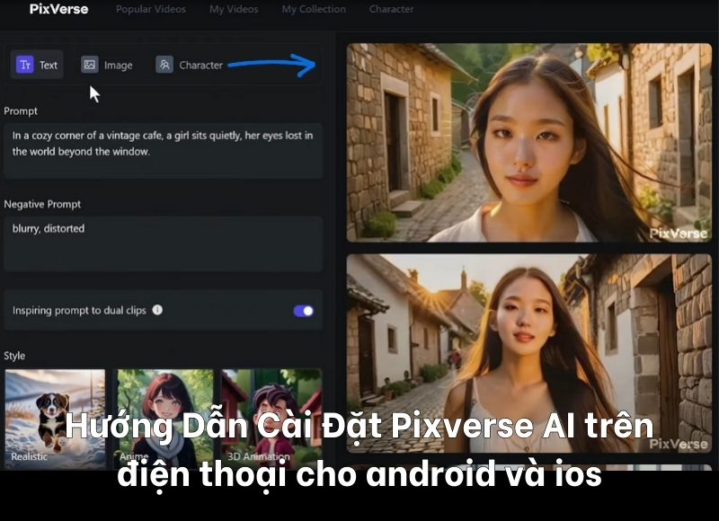 tạo video tự động pixverse AI