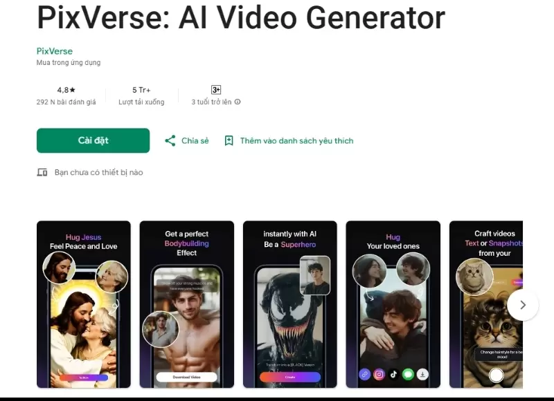 Cài Đặt Pixverse AI trên điện thoại
