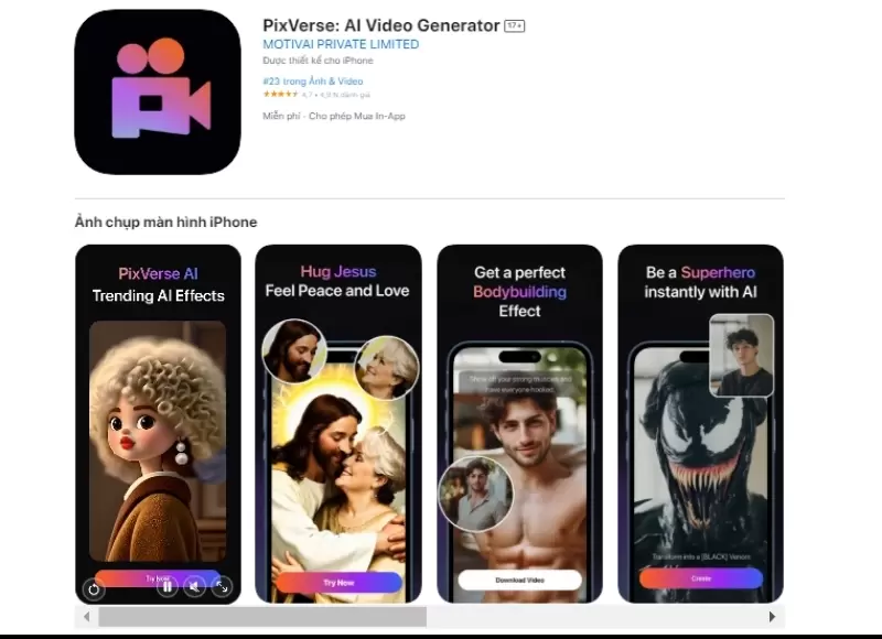 Cài Đặt Pixverse AI trên điện thoại