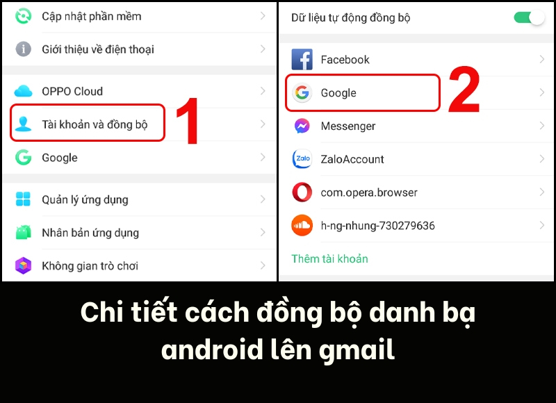 đồng bộ danh bạ android lên gmail
