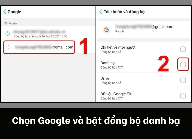 đồng bộ danh bạ android lên gmail