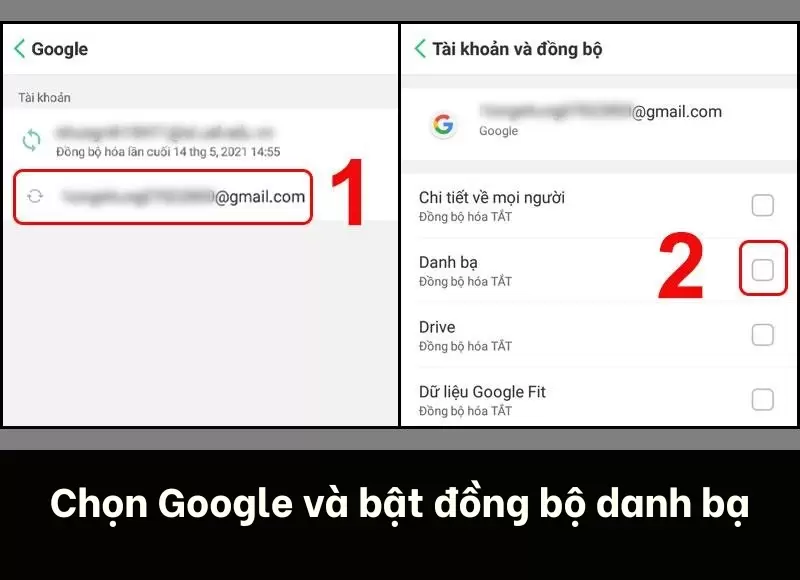 đồng bộ danh bạ android lên gmail