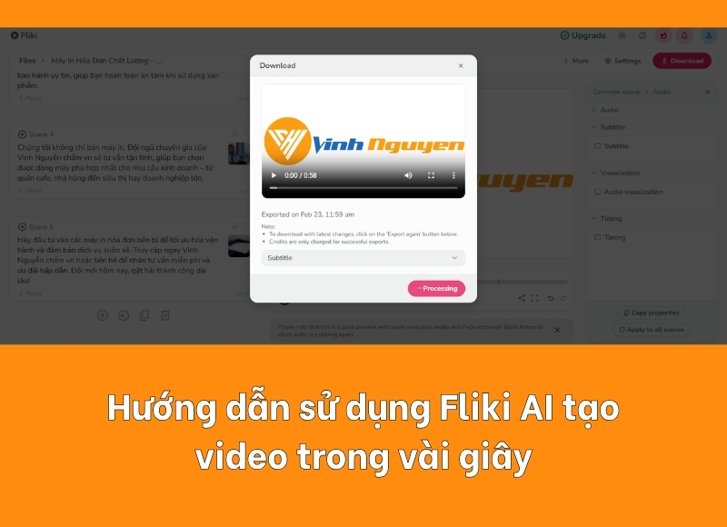 tạo video với fliki ai