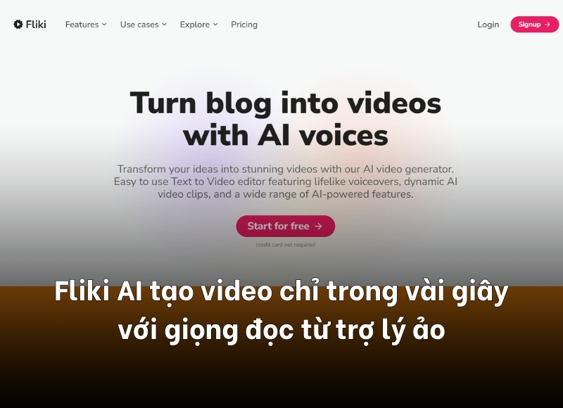 tạo video doanh nghiệp với fliki ai