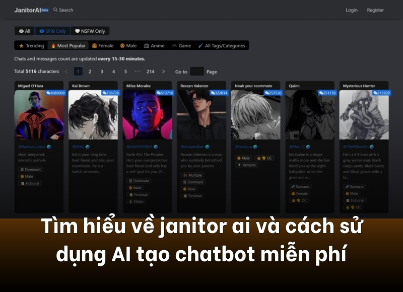 tìm hiểu janitor ai để tạo chatbot miễn phí