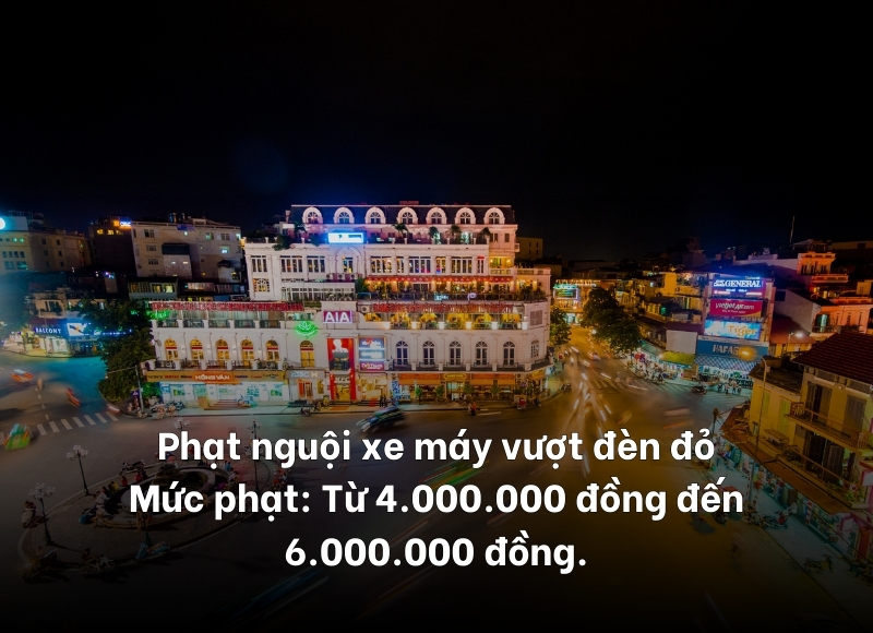 phạt nguội xe máy vượt đèn đỏ bao nhiêu tiền