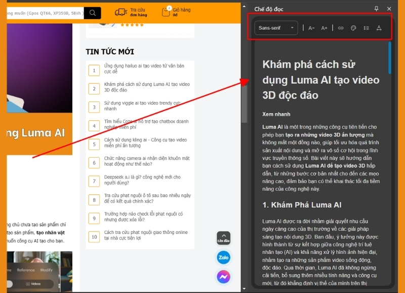 Read Mode Chrome là gì?