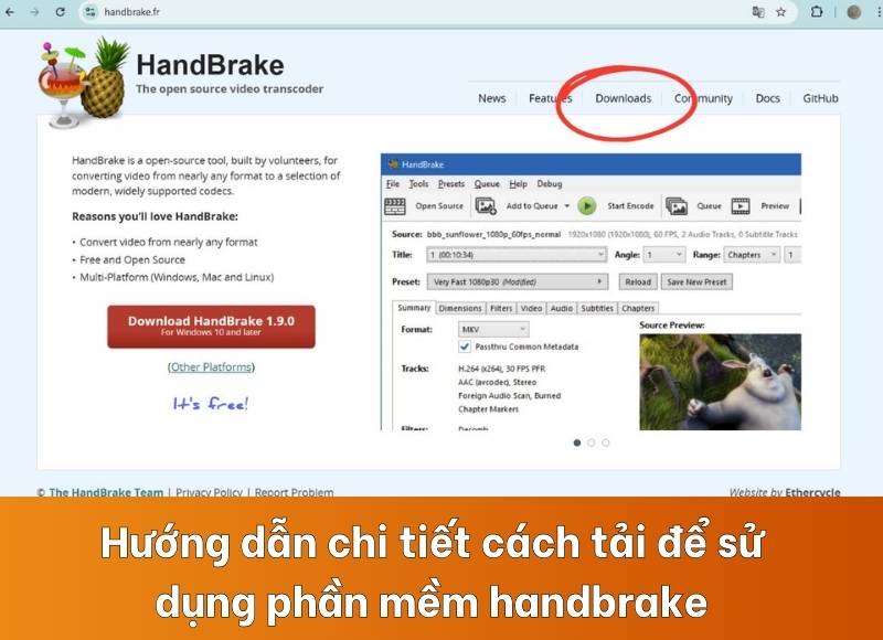 sử dụng phần mềm handbrake