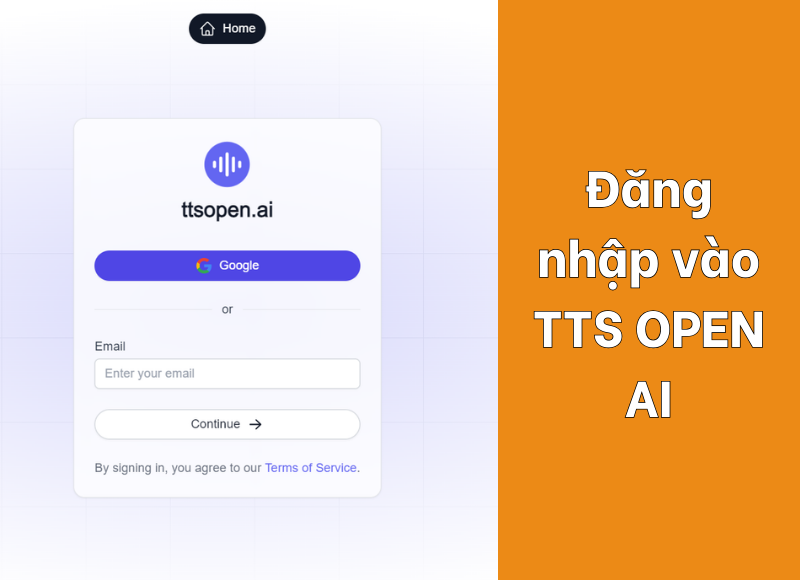 đăng nhập tts open ai