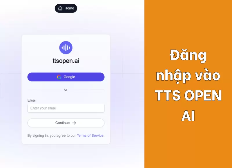đăng nhập tts open ai
