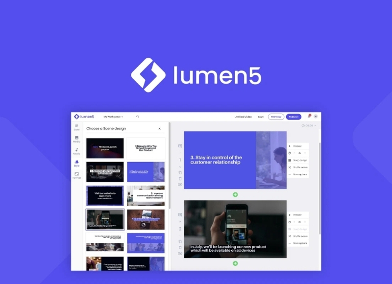 ứng dụng AI lumen5