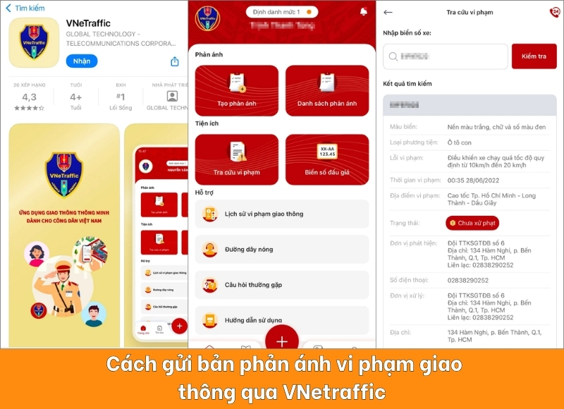 xem phản ánh vi phạm giao thông đã gửi