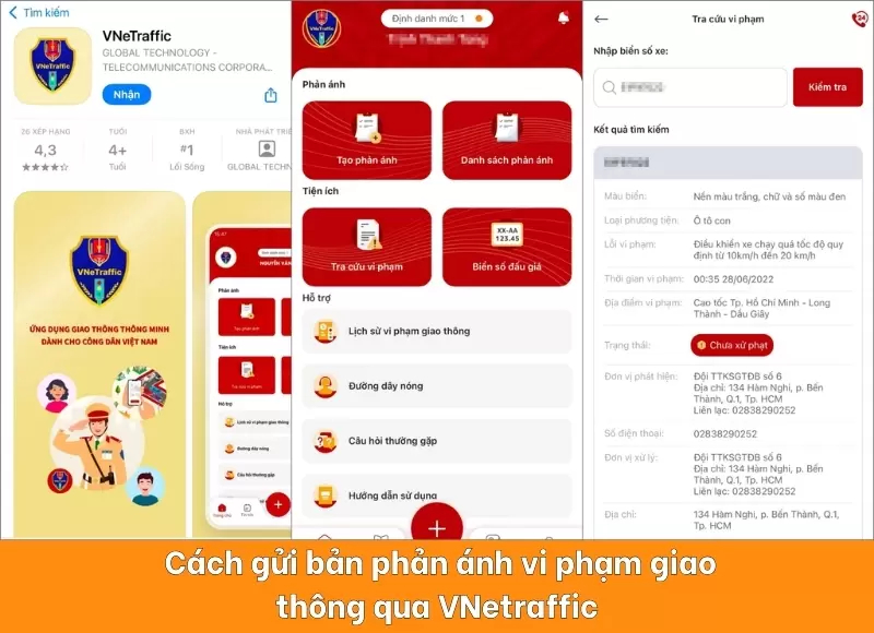 xem phản ánh vi phạm giao thông đã gửi