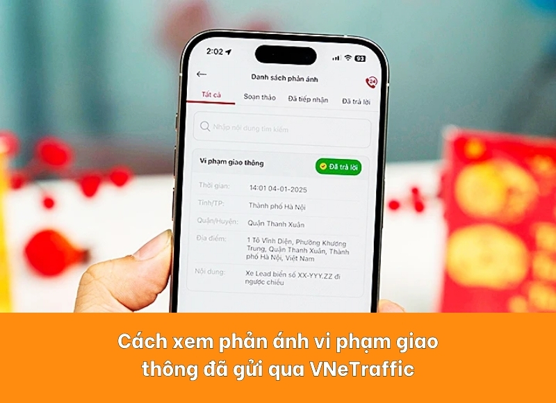 xem phản ánh vi phạm giao thông đã gửi