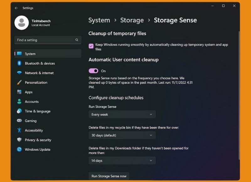 xóa file temp trong Win 10