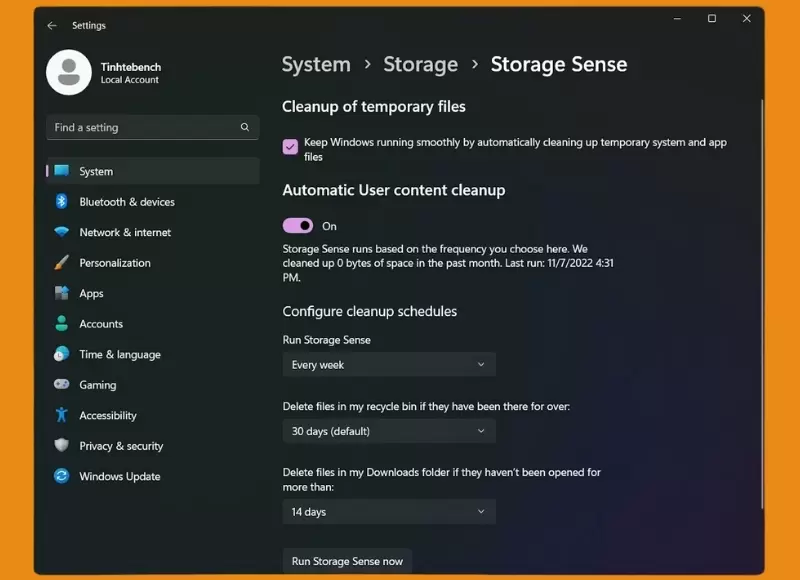 xóa file temp trong Win 10