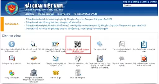 In bảng kê mã vạch phương tiện chứa hàng