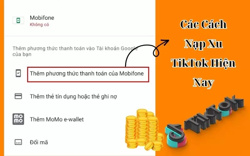 cách nạp xu tiktok bằng sms