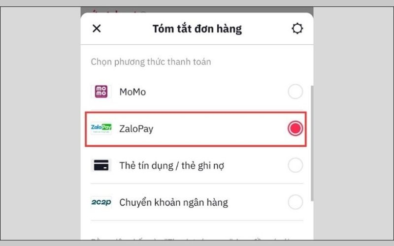 nạp xu tiktok qua zalo pay