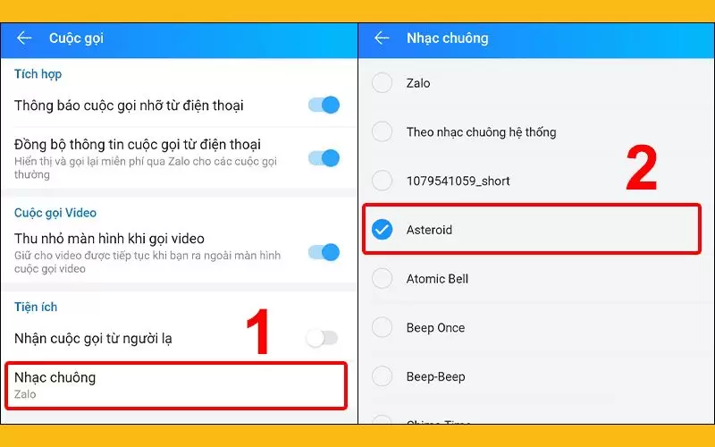cách cài nhạc chuông zalo