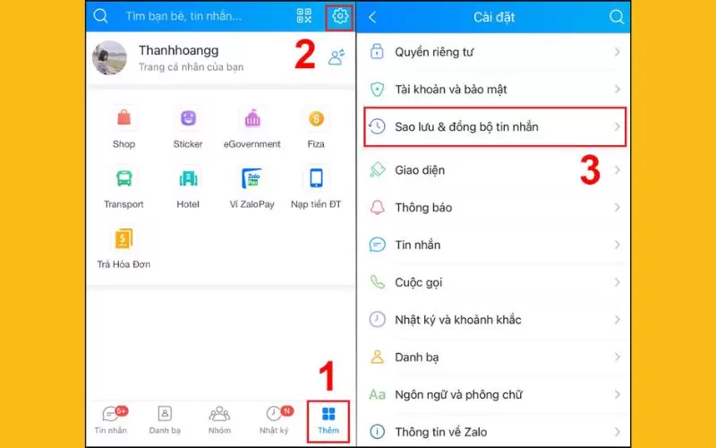 cách đồng bộ tin nhắn trên zalo