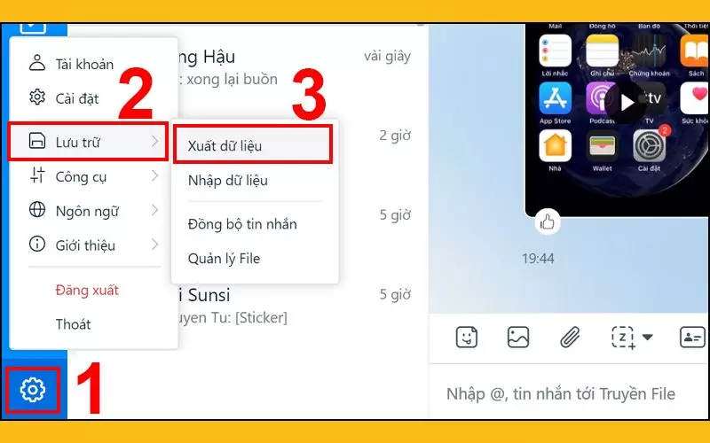 cách sao lưu tin nhắn zalo trên máy tính