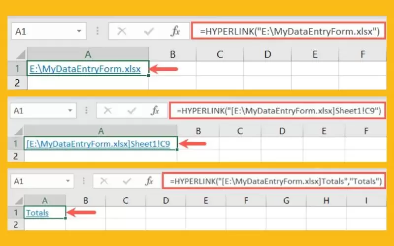 cách sử dụng hàm hyperlink trong excel