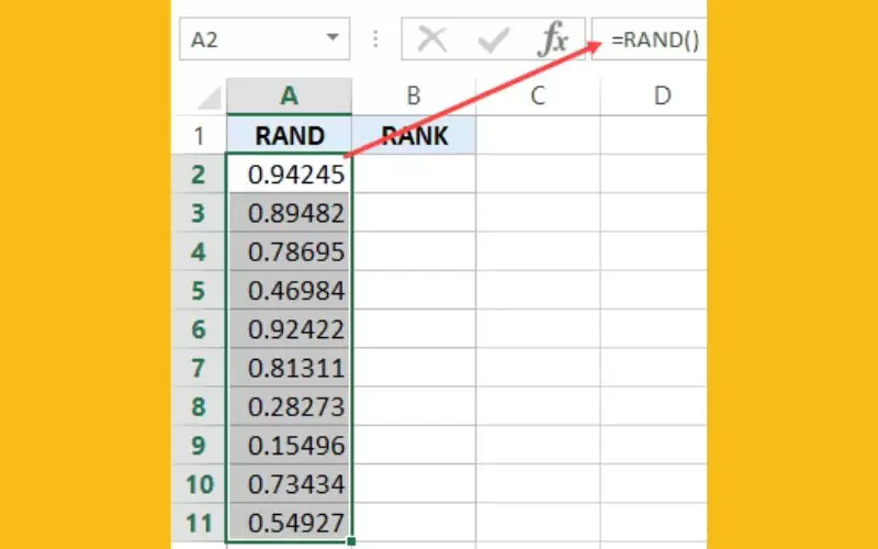 cách sử dụng hàm random trong excel