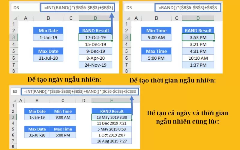 cách sử dụng hàm random trong excel