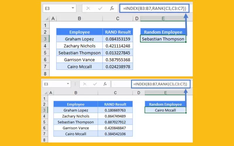 cách sử dụng hàm random trong excel