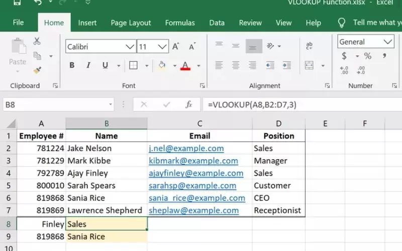 cách sử dụng hàm vlookup trong excel