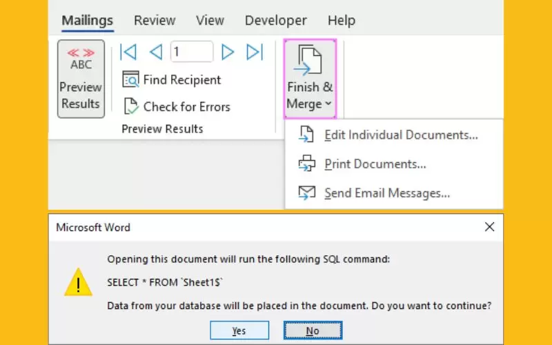 cách sử dụng mail merge trong excel