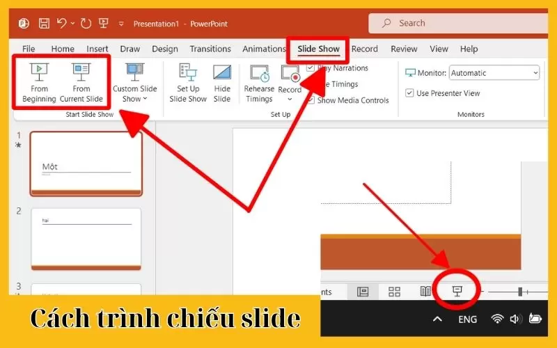 cách trình chiếu powerpoint
