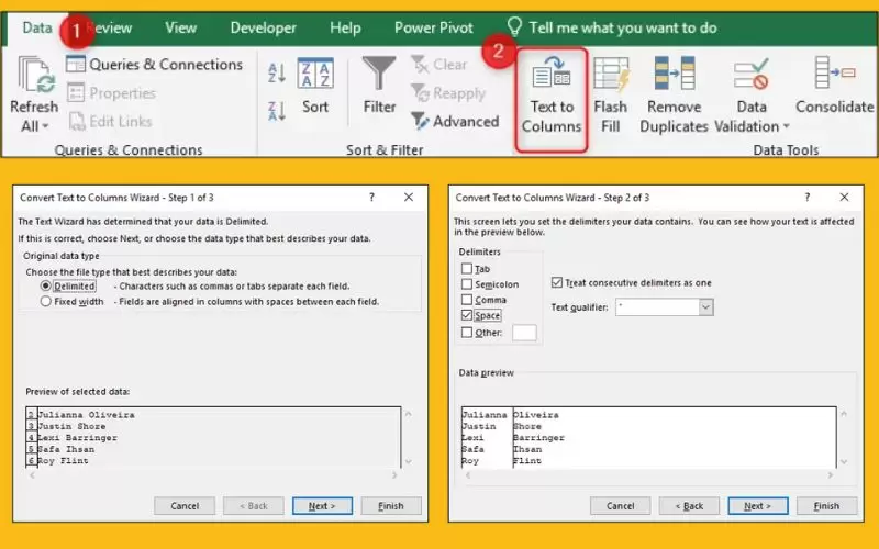 cách sử dụng text to column trong excel