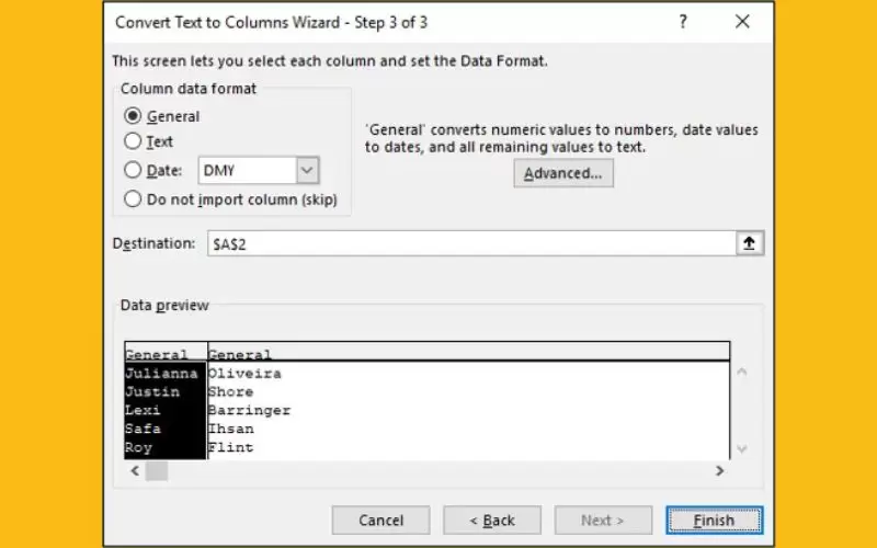 cách sử dụng text to column trong excel