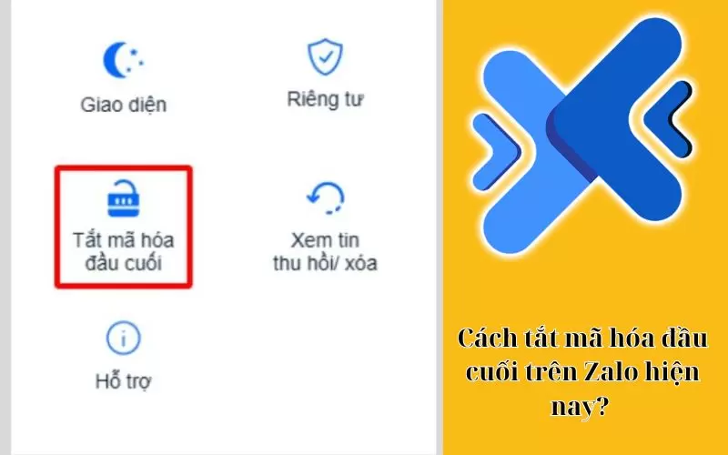 cách tắt mã hoá đầu cuối trên zalo