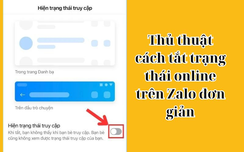 cách tắt trạng thái online trên zalo