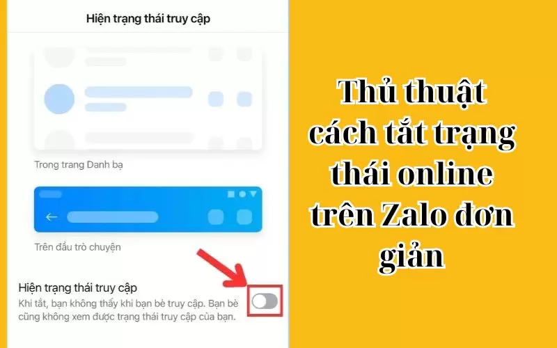 cách tắt trạng thái online trên zalo